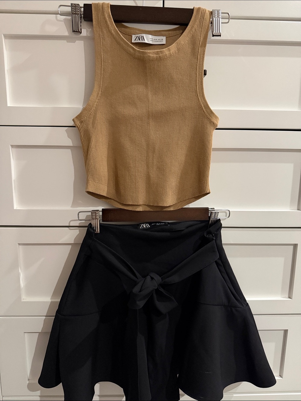ZARA Ribbed Crop Tank in Tan - Picture 1 of 7